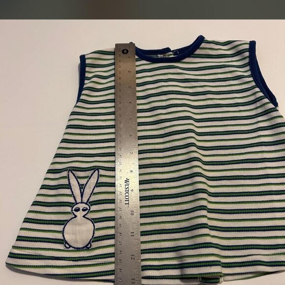 Vintage 60s Hanes Striped Bunny 4T Boys Top Baby Toddler Top Bunny Character - Picture 5 of 6